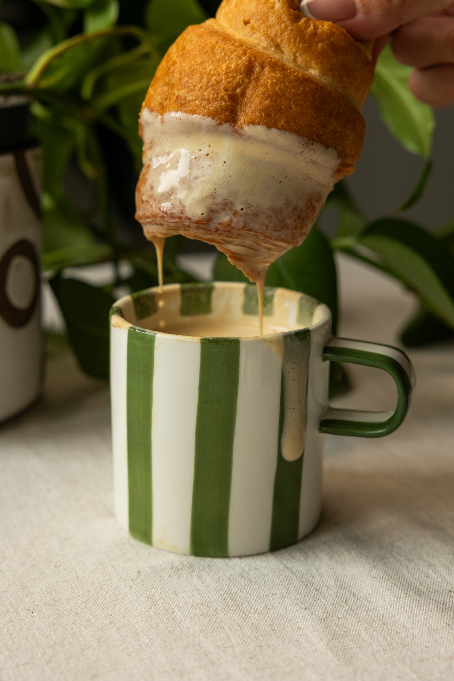 Olivia Striped Mug - Sage