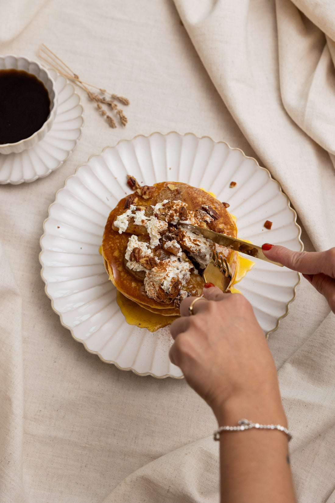 Caramelised Pear & Cinnamon Pancakes