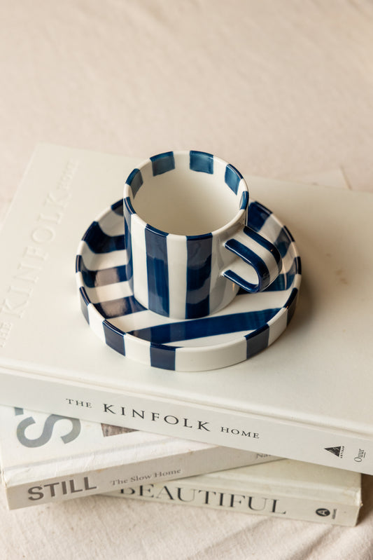 Olivia Striped Mug - Sapphire