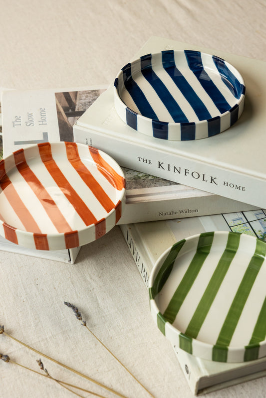 Olivia Striped Side Plate - Sage