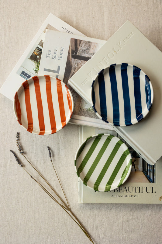 Olivia Striped Side Plate - Sapphire